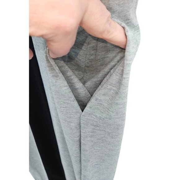 Auxo Maxi Dress Sz Small 4 6 Short Sleeve Stretch Modest Pockets Gray Black NEW - Picture 5 of 10